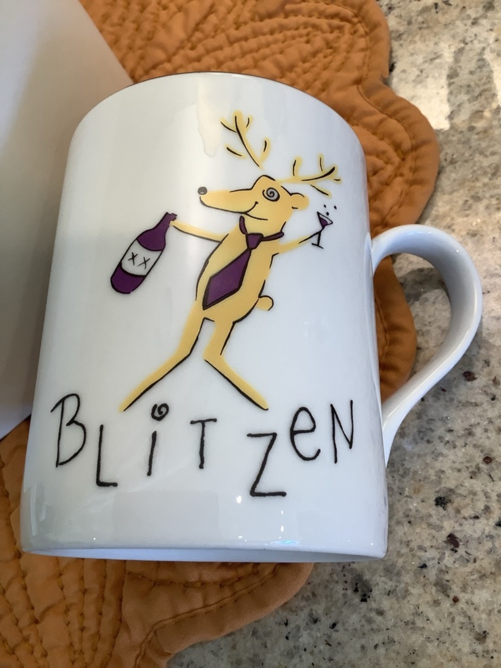 Pottery Barn White Reindeer Mugs Set in Box - Picture 3 of 8